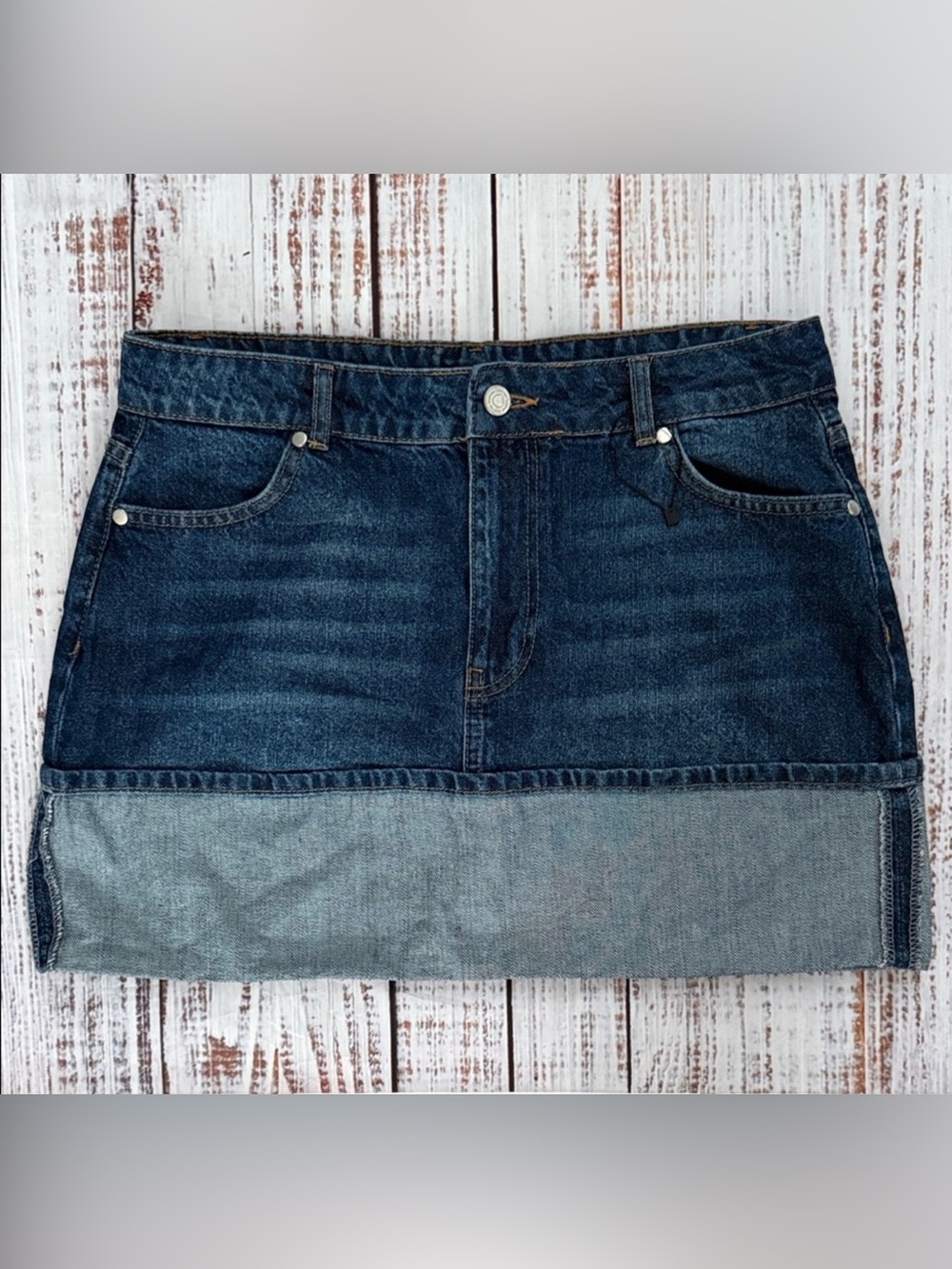 Boohoo Denim Mini Jean Skirt 10 NWOT